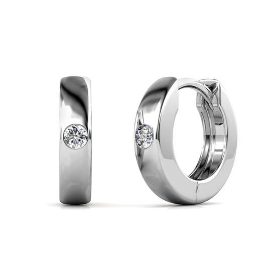 Ringe Ohrringe - Silber und Kristall - Image 1