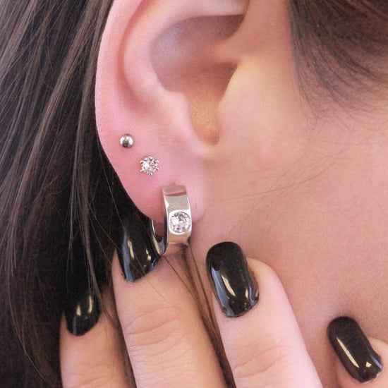 Ringe Ohrringe - Silber und Kristall - Image 2