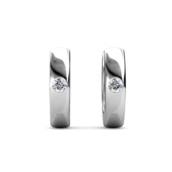 Ringe Ohrringe - Silber und Kristall - Image 3