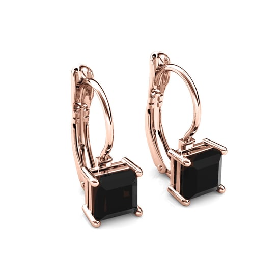 Quadratische Ohrringe - Roségold und Schwarz - Image 3