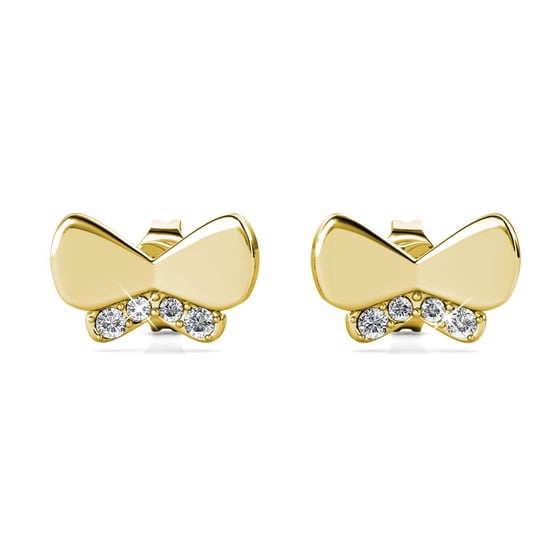 Schmetterlingsschleifen-Ohrringe - Gold und Kristall - Image 2