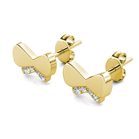 Schmetterlingsschleifen-Ohrringe - Gold und Kristall - Image 3