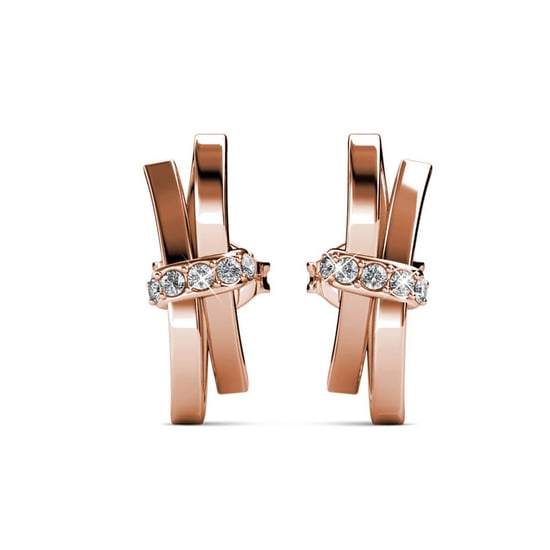 Leuchtende Schleifenohrringe - Roségold und Kristall - Image 2