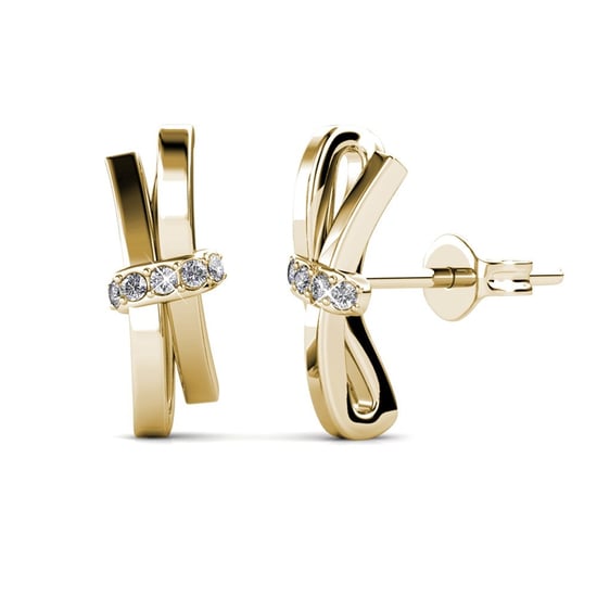 Leuchtende Schleifenohrringe - Gold und Kristall - Image 1