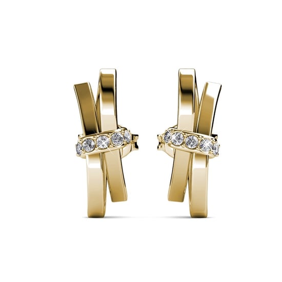 Leuchtende Schleifenohrringe - Gold und Kristall - Image 2