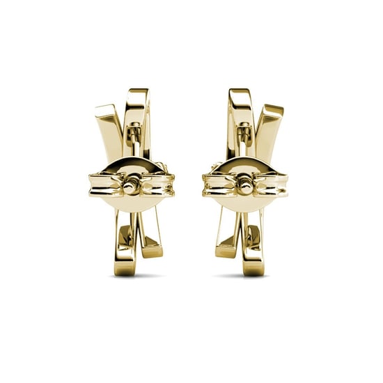 Leuchtende Schleifenohrringe - Gold und Kristall - Image 3