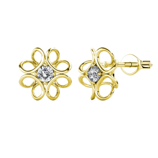 Narzissen Ohrringe - Gold und Kristall - Image 1