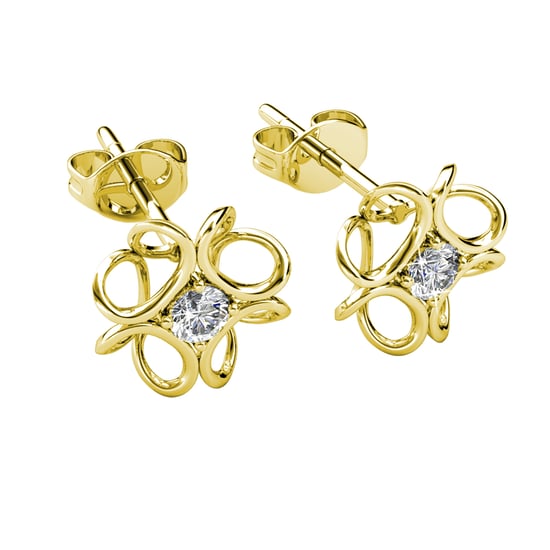 Narzissen Ohrringe - Gold und Kristall - Image 3