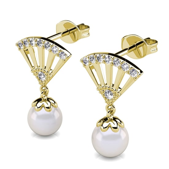 Ingride Perlenohrringe - Gold und Kristall - Image 3