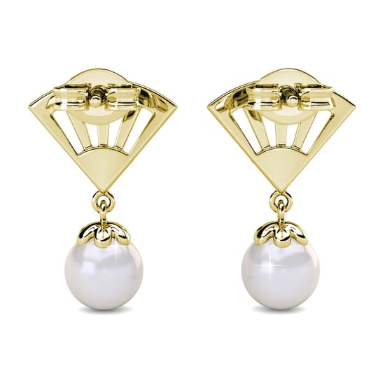 Ingride Perlenohrringe - Gold und Kristall - Image 4