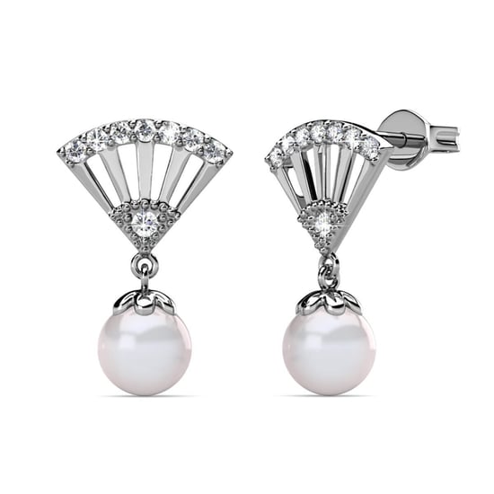 Ingride Perlenohrringe - Silber und Kristall - Image 1