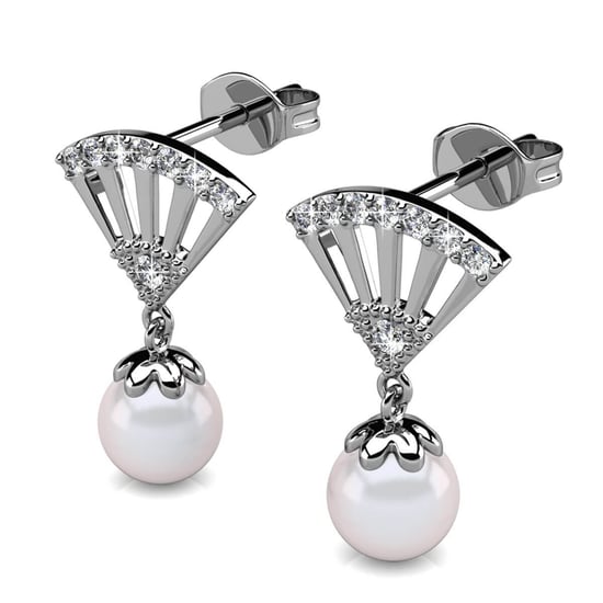 Ingride Perlenohrringe - Silber und Kristall - Image 3