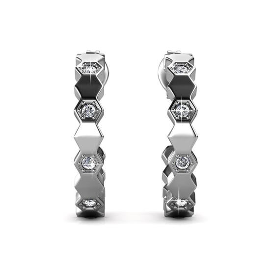 Gebogene Ohrringe - Silber und Kristall - Image 3