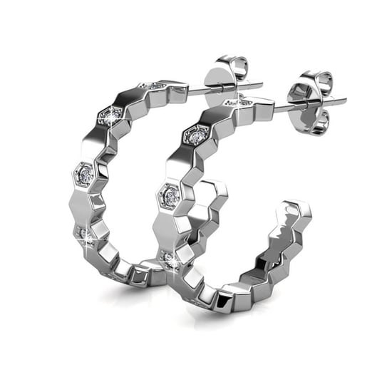 Gebogene Ohrringe - Silber und Kristall - Image 4