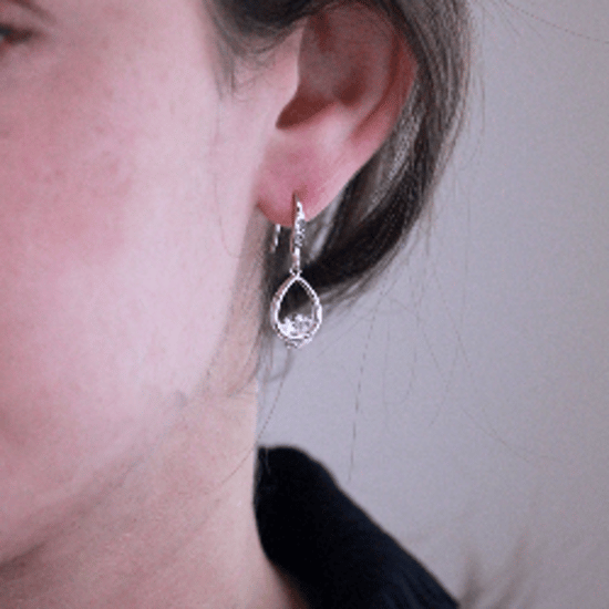 Tristin Hakenohrringe - Silber und Kristall - Image 2