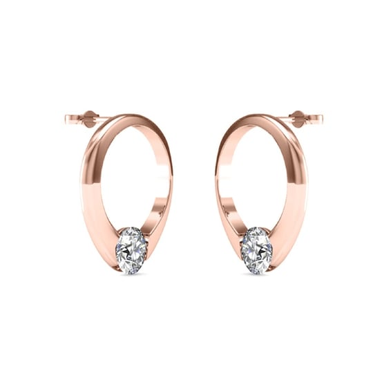 Mini-Ring-Ohrringe - Roségold und Kristall - Image 3