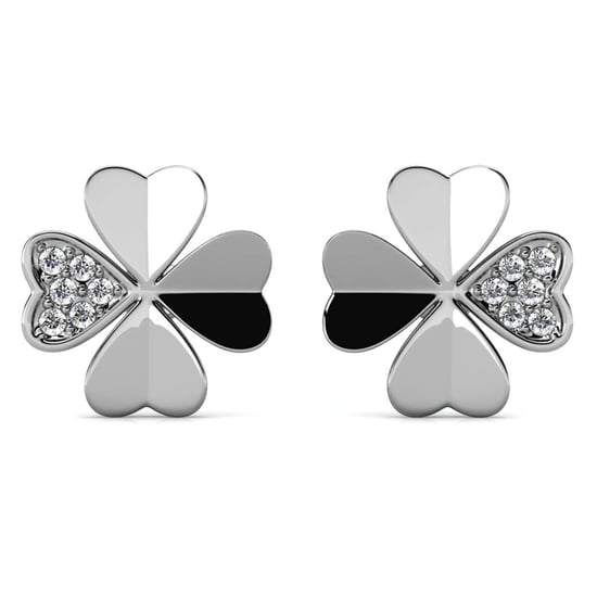 Kleeblatt-Ohrringe - Silber und Kristall - Image 3