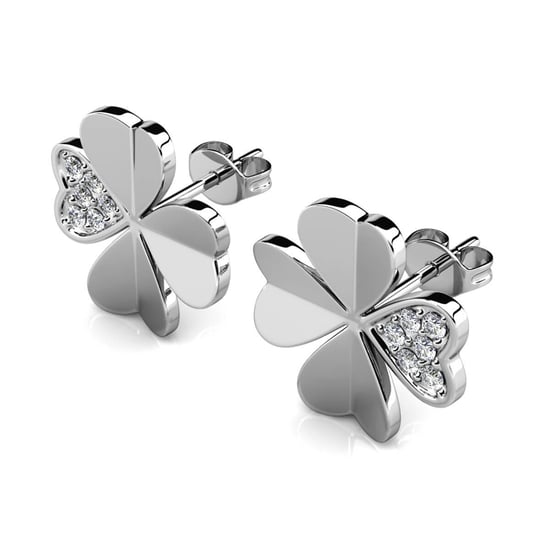 Kleeblatt-Ohrringe - Silber und Kristall - Image 4