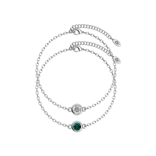 Geburtsstein-Armbänder - Silber, Kristall und Grün - Image 1