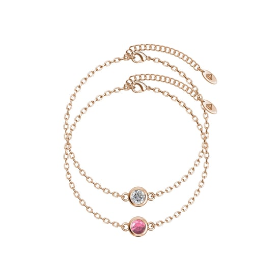 Geburtsstein-Armbänder – Roségold, Kristall und Pink - Image 1