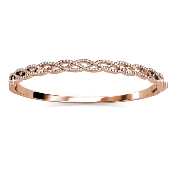 Geflochtene Armbänder - Roségold und Kristall - Image 1