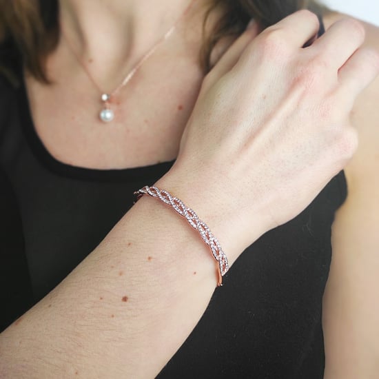 Geflochtene Armbänder - Roségold und Kristall - Image 2