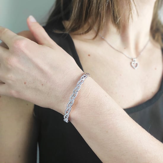 Geflochtene Armbänder - Silber und Kristall - Image 2