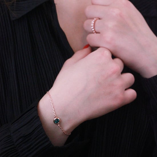 Geburtsstein-Armbänder - Roségold und Dunkelgrün - Image 2