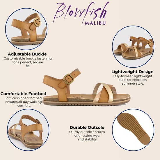 Blowfish Malibu Damen-Sandalen mit Riemchen und Schnalle, Hellbraun, Keilabsatz - Monti-B - Image 2