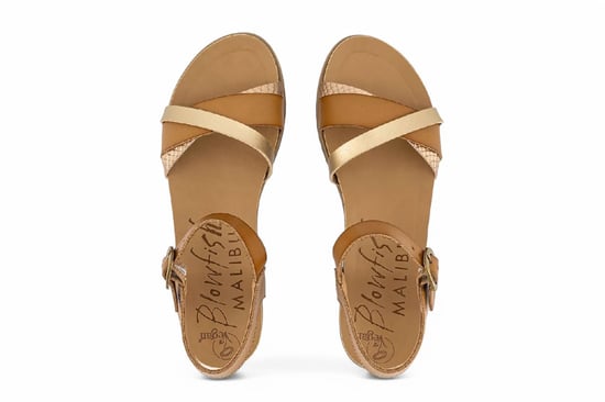 Blowfish Malibu Damen-Sandalen mit Riemchen und Schnalle, Hellbraun, Keilabsatz - Monti-B - Image 5