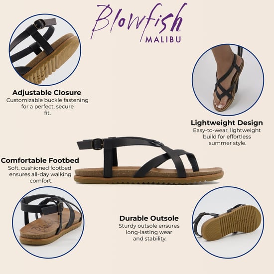 Blowfish Malibu Schwarze Riemchensandalen mit Schnalle für Damen - Macarah B - Image 2