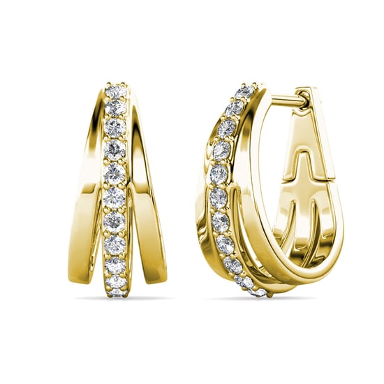 Aurielle Creolen-Sets – Gold und Kristall - Image 2