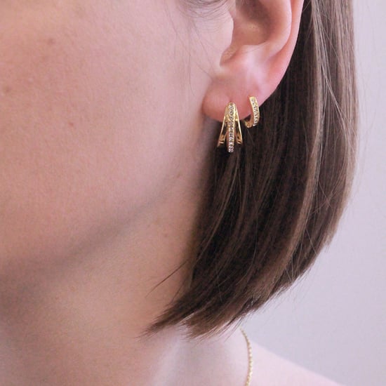 Aurielle Creolen-Sets – Gold und Kristall - Image 3
