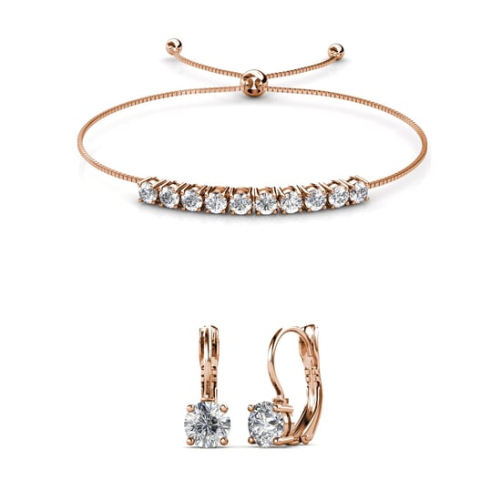 Runde Crystal Mia Sets - Roségold und Kristall - Image 1
