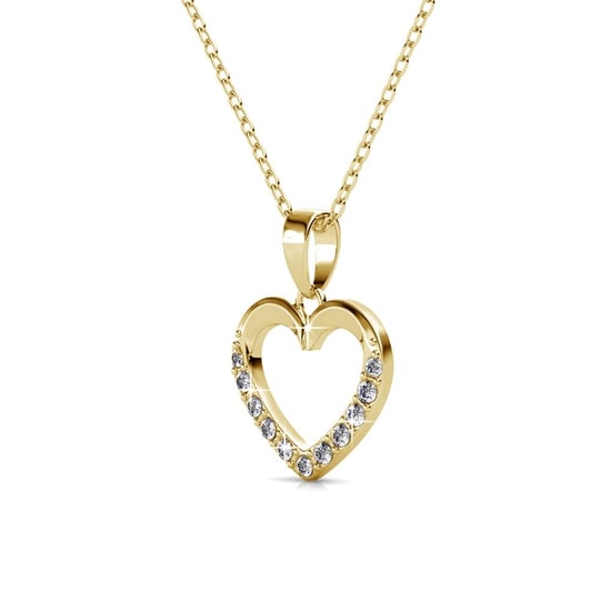 Halsketten-Set mit verschlossenem Herz - Gold und Kristall - Image 3