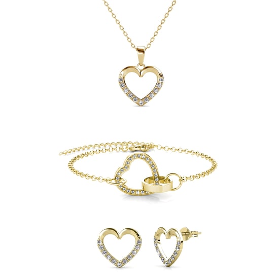 Locked Heart Lovett Zwei Sets - Gold und Kristall - Image 1
