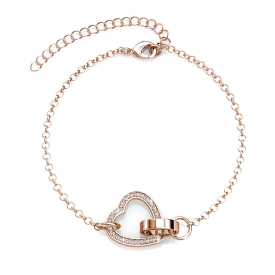 Halsketten-Set mit verschlossenem Herz – Roségold und Kristall - Image 2