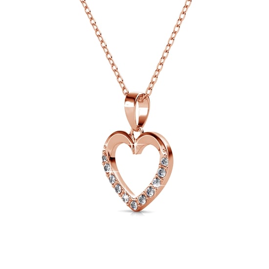 Halsketten-Set mit verschlossenem Herz – Roségold und Kristall - Image 3