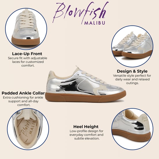 Blowfish Malibu Silberne Schnür-Sneaker für Damen - Tastic - Image 2