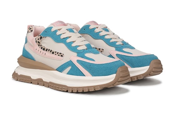 Blowfish Malibu Damen Retro-Sneaker zum Schnüren, Rosa/Blau, Leo - Image 3