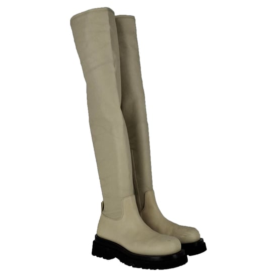 Bottega Veneta Die Lug Überknie-Stiefel aus Elfenbeinleder - Image 5