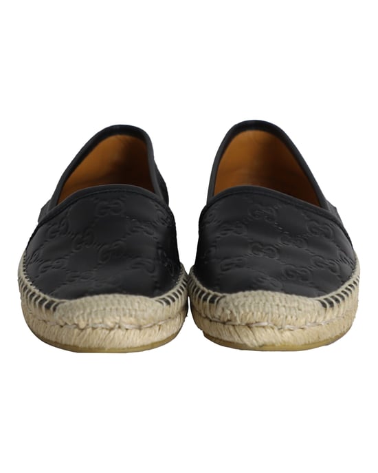 Gucci Guccissima Signatur Espadrilles in schwarzem Leder - Image 2