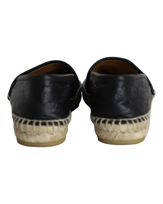 Gucci Guccissima Signatur Espadrilles in schwarzem Leder - Image 4