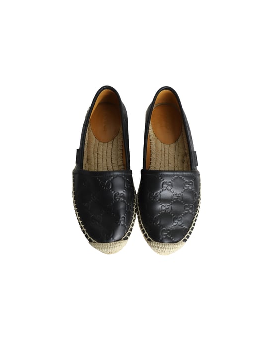 Gucci Guccissima Signatur Espadrilles in schwarzem Leder - Image 5