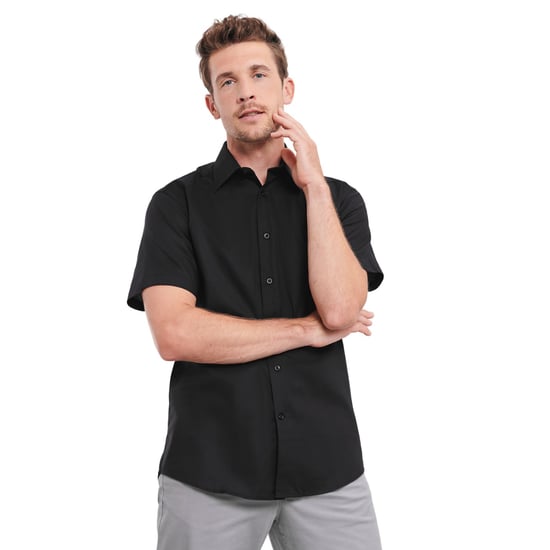 Russell Collection - "Oxford" Hemd Pflegeleicht für Herren (Schwarz) - Image 2