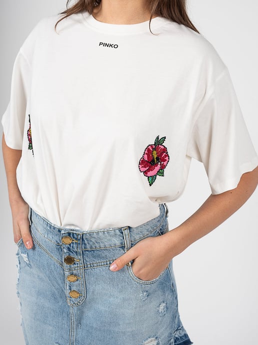 Pinko T-shirt Toccante Damen weiß - Image 4