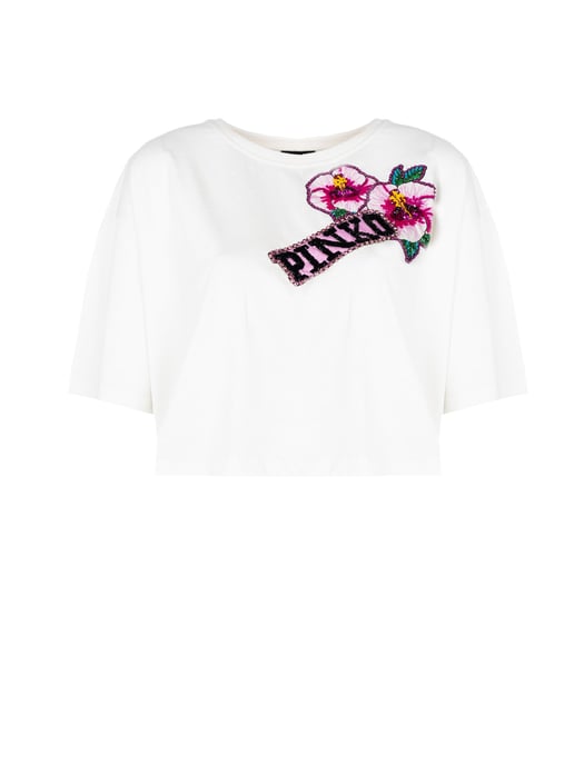 Pinko T-Shirt Titolato Damen weiß - Image 1