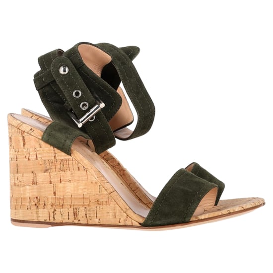 Gianvito Rossi Portofino Keil in grünem Wildleder - Image 1
