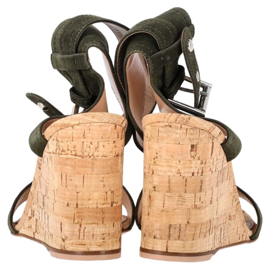 Gianvito Rossi Portofino Keil in grünem Wildleder - Image 5