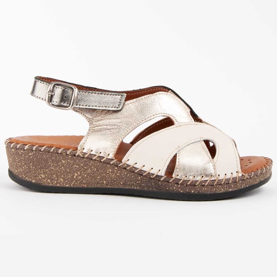 Purapiel Sandale Mit Keilabsatz Leida Beige - Image 1